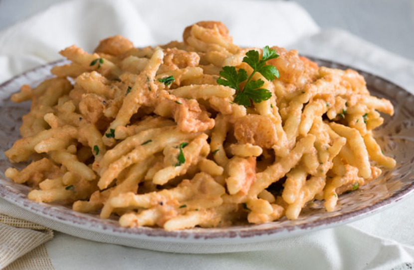 Pâtes au saumon et aux crevettes